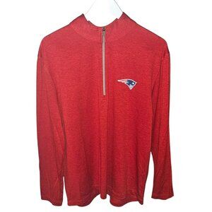 NFL Team Apparel Mens Quarter-Zip Pullover Sweatshirt L/G New England Patriots